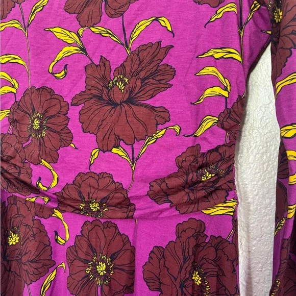 Boden Purple Ruched Jersey Midi Dress in
Regal Purple, Peony Bloom - Picture 9 of 12